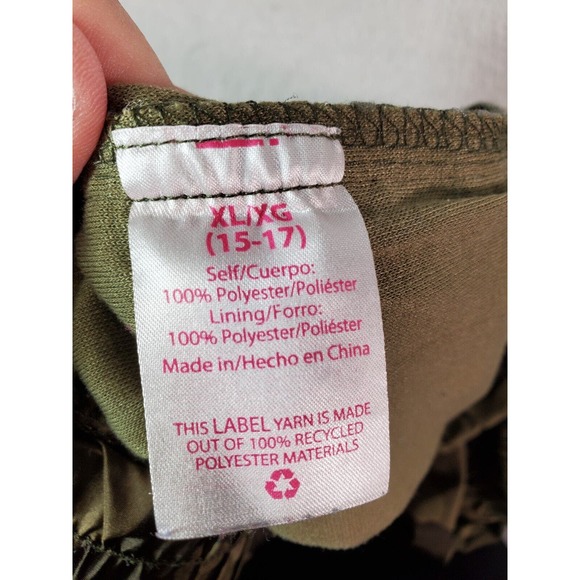 Lot‎ Of 2 No Boundaries Shorts Womens 17 Green Camo Print Button Fly Drawstring - Picture 8 of 16